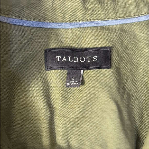 Talbots POM-POM TWILL JACKET green women large - Picture 14 of 14